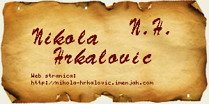 Nikola Hrkalović vizit kartica